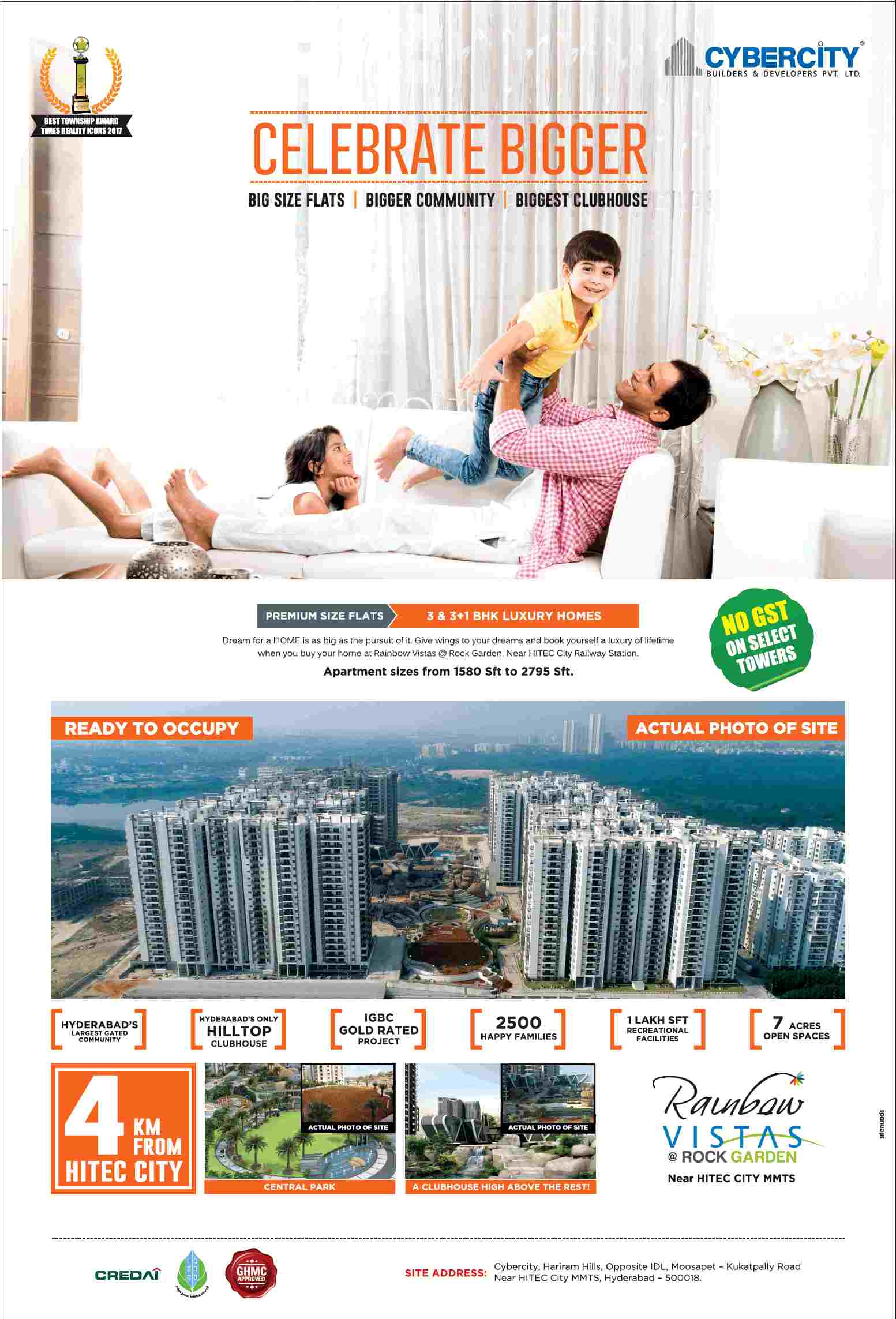Book yourself a luxury of lifetime at Cybercity Rainbow Vistas in Hyderabad